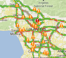 traffic issues via Los Angeles Traffic Map