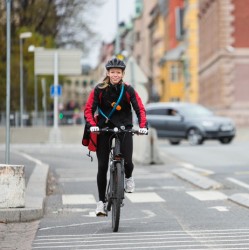 bicyclist on roadway