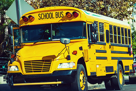A parked California school bus