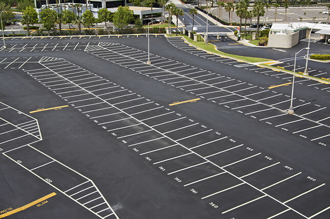 design of empty riverside parking lot 