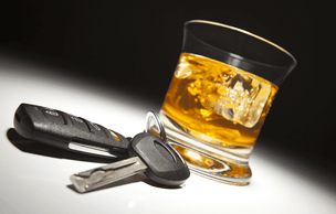 alcoholic drink next to car keys