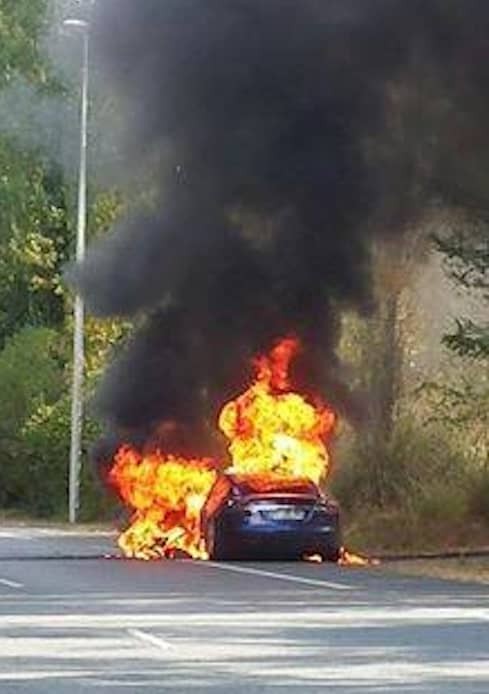 Tesla Model S Catches Fire During Test Drive