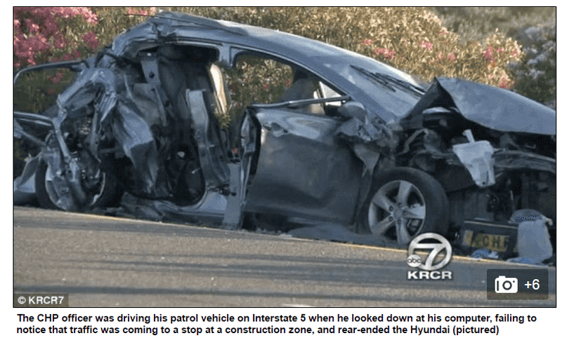 Distracted CHP Officer Kills Teen in California Crash
