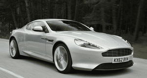 silver Aston Martin 